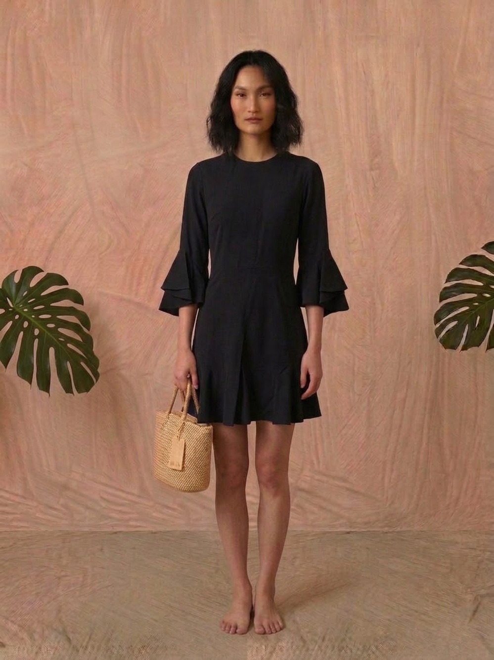 A.L.C. Black Bell Sleeve Mini Dress 2